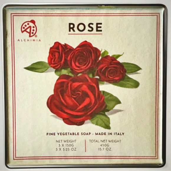 🌹🌹🌹Rose Soap Set [of 3] ALCHIMIA Made in Italy - Picture 5 of 6